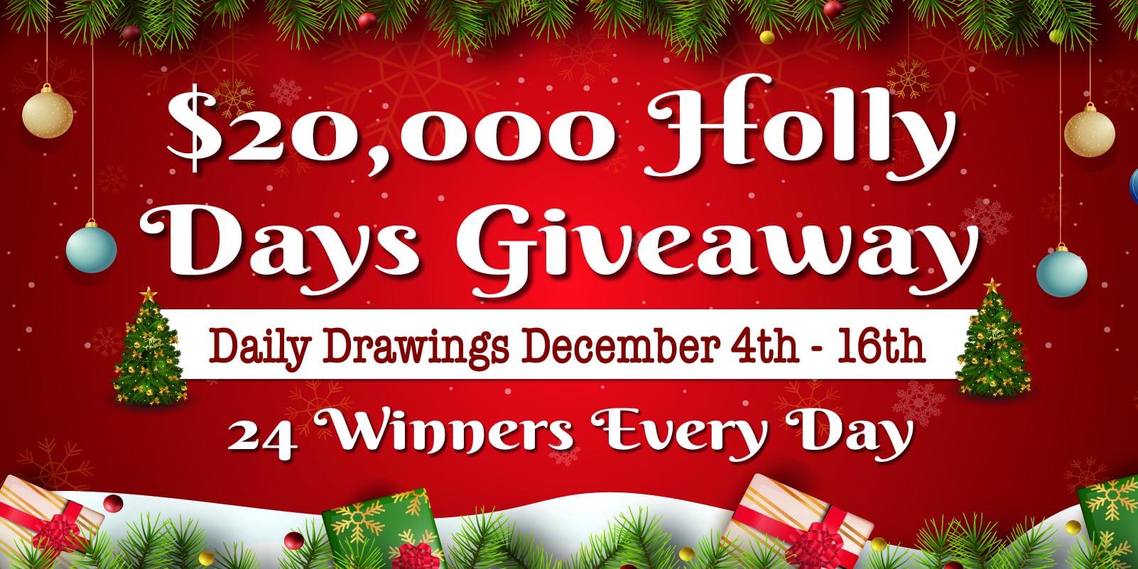 $20,000 Holly Days Giveaway | Baldini's Sports Casino